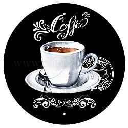 CREATCABIN Round Metal Signs Coffee Vintage Retro Tin Sign 12inch Wall Decor Plaque Poster for Club Bar Cafe Garage Bathroom Kitchen