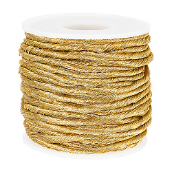 BENECREAT 19.14 Yards Metallic Macrame Cord, 3mm Gold Twist Metallic Thread Jewelry Thread Craft String for Bracelet Jewelry Making