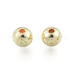 Alloy Beads, Cadmium Free & Lead Free, Round, Light Gold, 6mm, Hole: 1.4mm