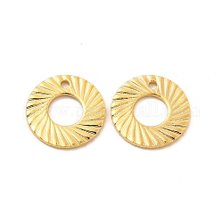 Colgantes de 201 acero inoxidable, encanto de anillo redondo, real 24k chapado en oro, 10x0.8mm, agujero: 1 mm