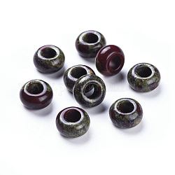 Perles de pierre de sang de dragon naturel, rondelle, 14x8mm, Trou: 6mm