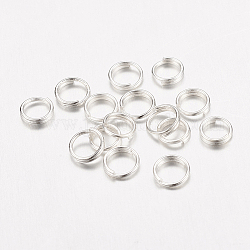 Латунные разрезные кольца, кольца с двойной петлей, без никеля , серебристый цвет, 5x1.2 мм, около 3.8 мм внутренним диаметром