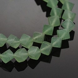 Cubo verde naturale perline avventurina fili, 6x5x5mm, Foro: 0.5 mm, circa 75pcs/filo, 15.7 pollice