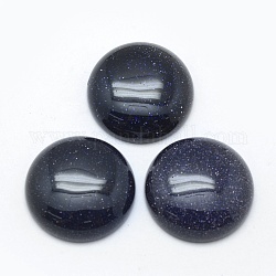 Cabochons en pierre bleue synthétique, demi-rond, 24.5~25x4~7mm