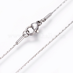 304 Stainless Steel Coreana Chain Necklaces, with Lobster Claw Clasps, Stainless Steel Color, 19.68 inch(50cm)