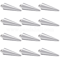 UNICRAFTALE 40pcs Spike Pattern Charms 304 Stainless Steel Pendants Metal Cone Charms 2mm Small Hole Pendants for DIY Necklaces Jewelry Making Accessory 18x5mm
