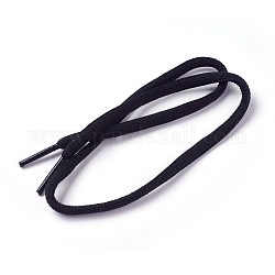 Lacet de corde de polyester, noir, 52~54 cm, 6mm