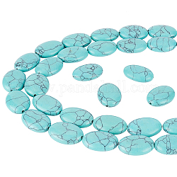 Nperline circa 44 pezzo di perline di pietra ovali piatte, Perline di pietre preziose ovali piatte da 18x13 mm, perline di pietra sciolte di cristallo, perline di turchese sintetico per la creazione di gioielli, collane, braccialetti fai da te