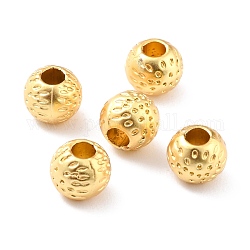 Gestell Legierung Perlen, cadmiumfrei und bleifrei, langlebig plattiert, Runde, mattgoldene Farbe, 7x6 mm, Bohrung: 3 mm