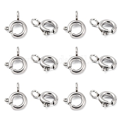 304 Stainless Steel Spring Ring Clasps, Stainless Steel Color, 9x7.2x1.3mm, Hole: 2mm, Inner Diameter: 3.9mm