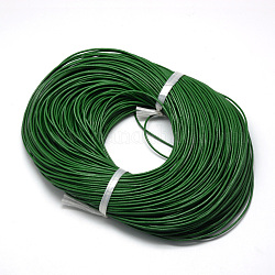Полированные кожаные шнуры из натуральной кожи, темно-зеленый, 2.0 мм, около 100 ярдов / пучок (300 фута / пучок)