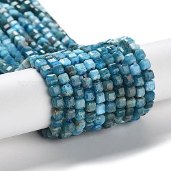 Natural Apatite Beads Strands, Faceted, Square, 3.5~4x3.5~4x3.5~4mm, Hole: 0.7mm, about 104~105pcs/strand, 15.43''~15.55''(39.2~39.5cm)