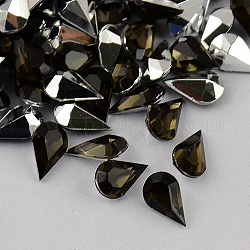 Garment Accessories Pointed Back Taiwan Acrylic Rhinestone Cabochons, Faceted Teardrop, Coffee, 8x5x3.5mm