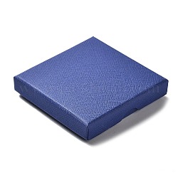Картон комплект ювелирных изделий коробки, с губкой внутри, квадратный, синие, 8~8.1x8~8.1x1.55~1.65 см