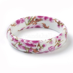 Модные женские фарфоровые браслеты с принтом, цветочным узором, камелия, внутренний диаметр: 2-3/8 дюйм (5.9 см)
