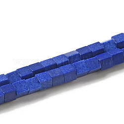 Filo di perline di agata naturale, cubo, tinti e riscaldato, blu, 2~2.5x2.5~3.5x2.5~3mm, Foro: 0.4 mm, circa 157~165pcs/filo, 14.96~15.75'' (38~40 cm)