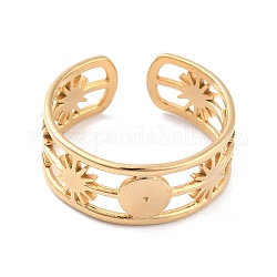 Placcatura ionica (ip) 304 anello per polsino aperto da sole in acciaio inossidabile per donna, oro, diametro interno: 17.3mm