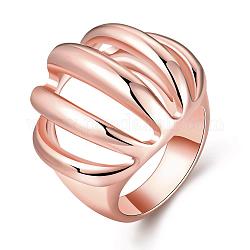 Модное кольцо из оловянного сплава из настоящего розового золота, Размер 7, 17.3 мм