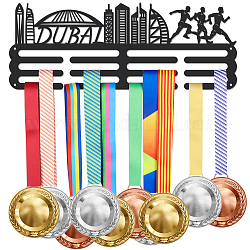 Soporte para colgar medallas de hierro con tema en ejecución, estante de pared para exhibición, con tornillos, Dubái, 150x400mm
