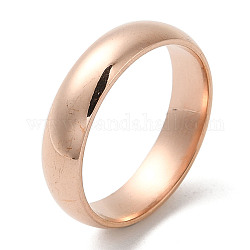 Revestimiento de iones (ip) 304 anillos de banda plana de acero inoxidable, oro rosa, tamaño de 8, diámetro interior: 18 mm, 5mm