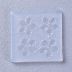 シリコンモールド  レジン型  UVレジン用  エポキシ樹脂ジュエリー作り  花  ホワイト  48x48mm  花：20mm
