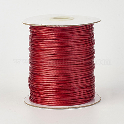 Cordón de poliéster encerado coreano ecológico, de color rojo oscuro, 0.8mm, alrededor de 174.97 yarda (160 m) / rollo