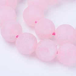 Природного розового кварца нитей бисера, круглые, матовые, 10~10.5 мм, отверстие : 1.2 мм, около 36 шт / нитка, 15.5 дюйм