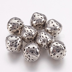 Ccb Kunststoff-Perlen, Doppelkegel, Antik Silber Farbe, 17x17 mm, Bohrung: 1 mm