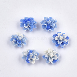 Perline corallo sintetico, tinto, fiore, blu royal, 17.5x18x10mm, Foro: 1.5 mm