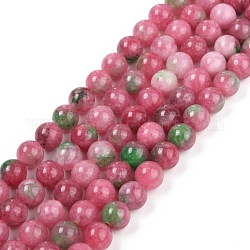 Chapelets de perles de jade blanche naturelle, teinte, ronde, colorées, 8.5mm, Trou: 1mm, Environ 47 pcs/chapelet, 15.08'' (38.3 cm)