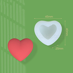 Stampi in silicone alimentare per sapone fai da te 3d cuore, per la produzione di sapone artigianale, bianco, 40x45x25mm