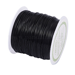 Round Copper Wire Copper Beading Wire for Jewelry Making, Long-Lasting Plated, Black, 24 Gauge, 0.5mm, about 75.45 Feet(23m)/roll
