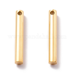 Placcatura ionica (ip) 304 ciondoli in acciaio inossidabile, colonna, oro, 40x6mm, Foro: 3 mm