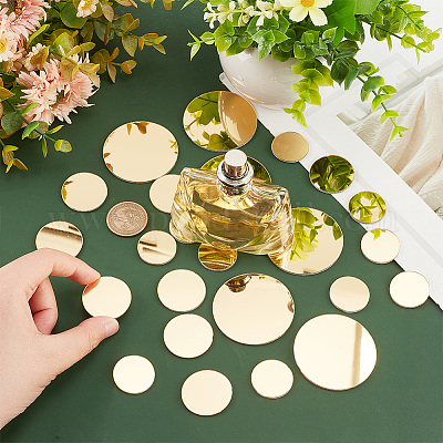 Pandahall Elite 120pcs Round Mirror Glass Mosaic Tiles Small