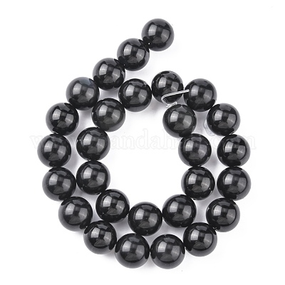 Natürlichen Obsidian Perlen Stränge&nbsp;G-G099-14mm-24-1