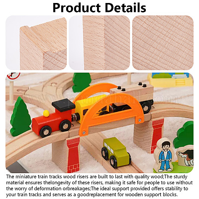 Contremarches de voie ferrée en bois&nbsp;WOOD-WH0029-57-1