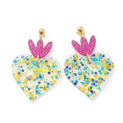 Boucles d'oreilles pendantes en forme de cœur en acrylique en gros pour création de bijoux Boucles d'oreilles pendantes en forme de cœur en acrylique en gros pour création de bijoux