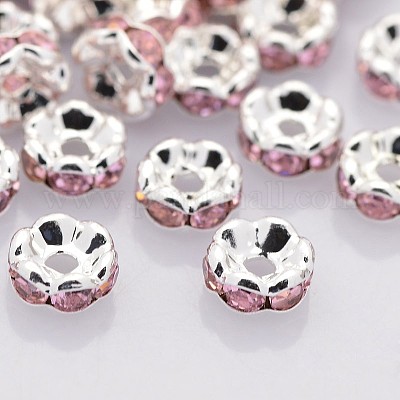 Perles séparateurs en laiton avec strass&nbsp;RB-A014-L6mm-27S-1