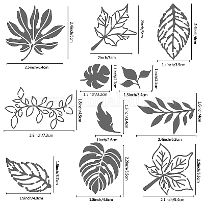 Wholesale GORGECRAFT 6.3 Inch Flower Metal Stencil Flower Leaves