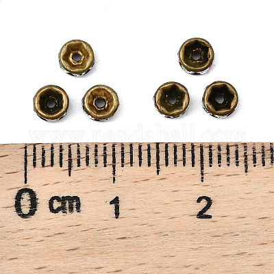 Perline distanziatori strass in ottone&nbsp;RB-A014-Z4mm-01AB-NF-1