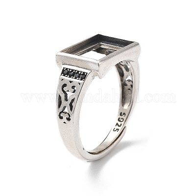 925 componente de anillo ajustable de plata esterlina&nbsp;STER-C011-14AS-1