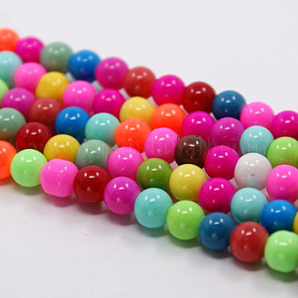 1 Strand 8mm Choice of Color Baking Painted Drawbench Glass Beads A18a