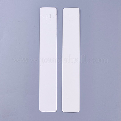 厚紙のアクセサリー台紙  ネックレスに使用  長方形  ホワイト  211x33.5x0.2mm CDIS-WH0009-01-1