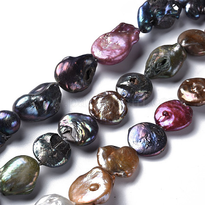 Naturales keshi abalorios de perlas hebras PEAR-S021-131C-07-1