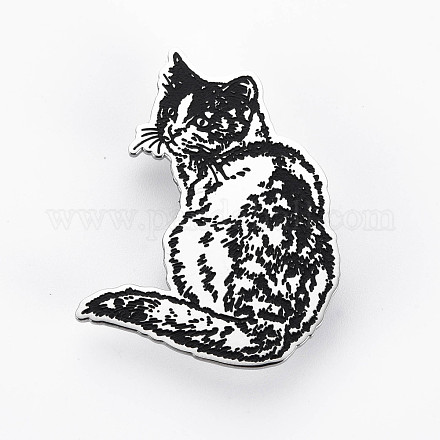 Katze Brosche JEWB-N007-007P-FF-1