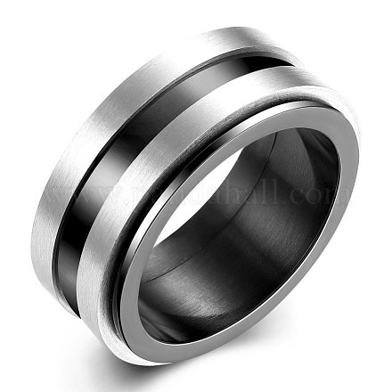 Fashionable 316L Titanium Steel Wide Band Rings for Men RJEW-BB07106-9-1