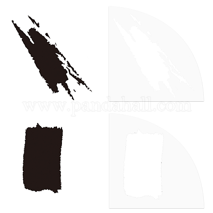 カスタムアクリル絞り染めテンプレート  塗装用品  ファンシェイプ  落書き模様  20x20x0.25cm  2個/セット DIY-WH0347-055-1