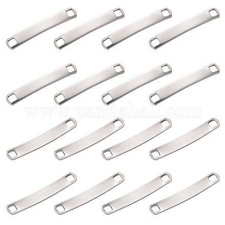 UNICRAFTALE 60pcs 33.5mm Curved Rectangle Links Charms Metal Stamping Blanks Stainless Steel Bar Links Charm Jewelry Connectors for Dog Pet Tag Jewelry Making Hole 3x3mm STAS-UN0004-86P-1