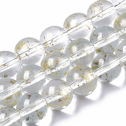 Trasparenti a spruzzo dipinto fili di perle di vetro X-GLAA-N035-03C-B09-1