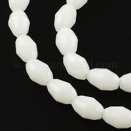 Faceted Rice Glass Beads Strands GLAA-Q046-01B-1
